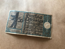 Banknote Geldschein Notgeld Deutsches Reich 50 Pfennig 1921 Berlin Charlottenburg - Zwischenscheine - Schatzanweisungen