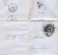 Año 1870 Edifil 107 Alegoria Carta Matasellos Rejilla Cifra 3 Cadiz Membrete Juan Gonzalez - Lettres & Documents