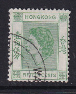 Hong Kong: 1954/62   QE II     SG180a     15c   Pale Green   Used - Gebraucht