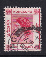 Hong Kong: 1954/62   QE II     SG182     25c   Scarlet   Used - Gebraucht