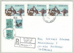 Kanada / Canada 1986, Brief Einschreiben Toronto - Hinteregg (Schweiz), Glacier-Nationalpark / Gletscher - Cartas & Documentos