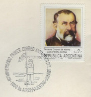 Buenos AIres 1984 80° Anniversaire Du Premier Courrier De L'antarctique Banquise Drapeau Timbre Louis Piedra Buéna - FDC