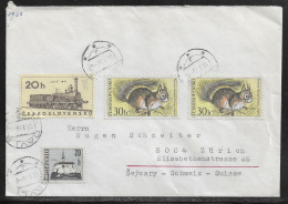 Czechoslovakia. Stamps Sc. 1347, 1497 And 1374 On Letter, Sent From Praha On 11.01.68 To Switzerland. - Storia Postale