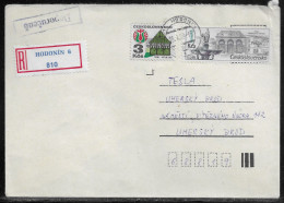 Czechoslovakia. Stamp Sc. 2705 On Registered Letter, Sent From Hodonin 16.01.89 For “Tesla” Uhersky Brod. - Brieven En Documenten