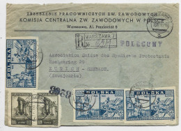 POLAND POLSKA 13ZTX3+17ZTX2 LETTRE COVER AVION REC WARSZAWA 1946 TO HELVETIA - Lettres & Documents