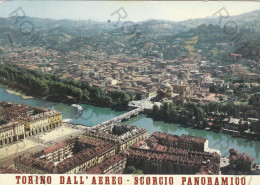 CARTOLINA  TORINO,PIEMONTE-DALL'AEREO-SCORCIO PANORAMICO-MEMORIA,CULTURA,IMPERO ROMANO,BELLA ITALIA,VIAGGIATA 1967 - Mehransichten, Panoramakarten