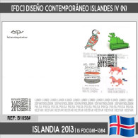 B1058# Islandia 2013 [FDC] Serie Diseño Gráfico Islandés Contemporáneo IV (N) - FDC