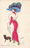 Xavier SAGER * CPA Illustrateur Sager * B.M. Paris 501 * Femme Mode Manteau Coiffe Chapeau Bouledog Dog Chien Fourrure - Sager, Xavier