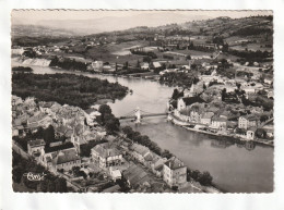 CPM. 15 X 10,5  -  SEYSSEL  - Vue Aérienne - Les Deux Seyssel Et Le Pont Sur Le Rhône - Seyssel