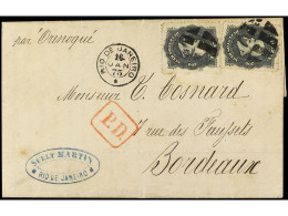 BRASIL. 1875. RIO DE JANEIRO A BURDEOS. 200 R. (2). PRECIOSA. Yv.28. - Andere & Zonder Classificatie