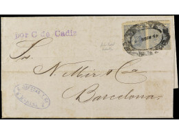 CUBA. 1886. HABANA A BARCELONA. 5 Cts. Gris Azulado (2) FALSO POSTAL (Graus Tipo I). Ed.101. - Sonstige & Ohne Zuordnung