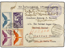 CUBA. 1929 (26-VII). SUIZA A SANTA CLARA (Cuba) Con Franqueo Suizo De 40 Cts., 65 Cts., 75 Cts. Y 1 Fr. Circulada Por GR - Andere & Zonder Classificatie