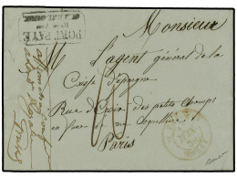 GUADALUPE. 1839 (April 9). Entire Letter To Paris From A Member Of The 5th Artillery Company With Extremely Scarce Usage - Sonstige & Ohne Zuordnung