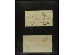 MAURICIO. 1822-1850. Lot Of 12 Covers To GREAT BRITAIN. Diferent Routes And Entry Marks. - Autres & Non Classés