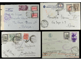 LIBIA. 1930-12. 4 Covers, One Addressed To A Wounded Italian Soldier In A Field Hospital During The Spanish Civil War. - Autres & Non Classés