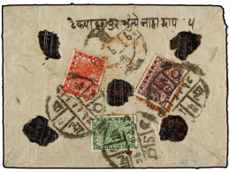 NEPAL. 1934 (May). PALPA To KATHMANDU. Registered Double-weight Cover Franked With 6 Pice Green, 8 Pice Red And 16 Pice  - Other & Unclassified