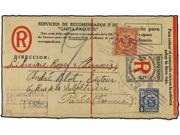 PANAMA. 1926 (March 26). 5c. Registered Postal Stationery Envelope Mailed To Paris, Up-rated With 1921 5c. Blue And 'A.R - Autres & Non Classés