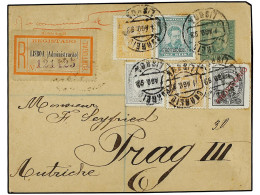 PORTUGAL. 1893. LISBOA A PRAGA. Entero Postal De 25 Reis Verde Con Franqueo Adicional De 5 Reis (2), 50 Reis Y Sellos Co - Autres & Non Classés