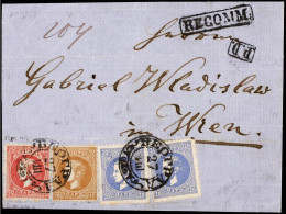 SERBIA. 1872 (27 Aug.). BELGRADE To VIENA. 10 Pa. Brown Perf, 12 X 9 1/2 (rare), 25 Pa. Rose Perf. 9 1/2 X 12 And Second - Autres & Non Classés