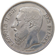 BELGIUM 2 FRANCS 1867 Leopold II. 1865-1909 #t024 0371 - 2 Francs