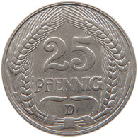 KAISERREICH 25 PFENNIG 1909 D  #t029 0191 - 25 Pfennig