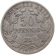 KAISERREICH 50 PFENNIG 1877 J  #t029 0255 - 50 Pfennig