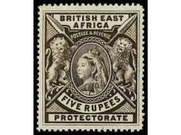 * AFRICA ORIENTAL BRITANICA. 1897. 5 Rupees Deep Sepia. Yv. 80 Cat. 400€. SG.96. - Other & Unclassified