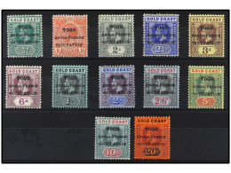 * TOGO. 1916. ANGLO-FRENCH OCCUPATION. 12 Values, Complete Set. 2 P. Toned Gum. Yv. 72/83 Cat. 400€. SG.H47/58. - Autres & Non Classés