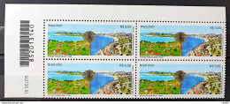 C 3914 Brazil Stamp Joint Emission Brazil Israel Tourism Diplomatic Relations 2020 Block Of 4 Bar Code - Neufs