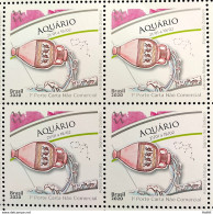 C 3881 Brazil Stamp Zodiac Signs Aquarius Astrology 2020 Block Of 4 - Neufs