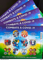 B 218 Brazil Stamp Combat Pandemic COVID-19 Healthy Map Profession Family 2020 5 Units - Neufs