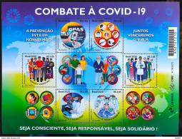 B 218 Brazil Stamp Combat Pandemic COVID-19 Healthy Map Profession Family 2020 - Neufs