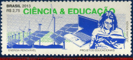 Ref. BR-3256B BRAZIL 2013 - RELATIONSHIP WITH GERMANYRENEWABLE ENERGY,SCIENCE,STAMP OF MS,MNH, SCIENCE 1V Sc# 3256B - Neufs