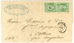 PC 83 / N° 12 Paire Belles Marges Càd T 15 ANGOULEME (15) Sur Lettre Avec Texte Adressée Localement. 1861. - SUP. - 1853-1860 Napoléon III