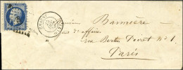 PC 829 / N° 14 Avec Piquage De Chauny Aux 4 Côtés Càd T 15 CHAUNY (2) Sur Lettre Avec Texte Pour Paris. 1856. - TB / SUP - 1853-1860 Napoléon III.
