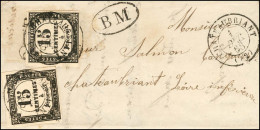 Càd T 15 CHATEAUBRIANT (42) / Taxe N° 3B (2) Recouvrant Une Taxe 30 DT + Cachet BM Sur Lettre Territoriale. Combinaison  - 1859-1959 Briefe & Dokumente