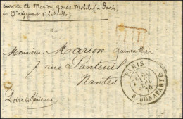 Càd PARIS / R. BONAPARTE 29 SEPT. 70 + P.P. Rouge Sur Lettre En Franchise Militaire Pour Nantes. Au Verso, Càd D'arrivée - Oorlog 1870