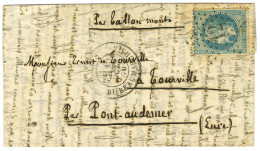 Etoile 12 / N° 29 Càd PARIS / BT BEAUMARCHAIS 15 OCT. 70 Sur Lettre Pour Pont-Audemer. Au Verso, Càd D'arrivée 19 OCT. 7 - War 1870