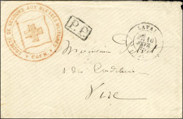 Càd T 17 LAVAL (51) 10 FEVR. 71 + P.P. Cachet Rouge SOCIETE DE SECOURS AUX BLESSES MILITAIRES / CAEN Sur Lettre Pour Vir - Krieg 1870