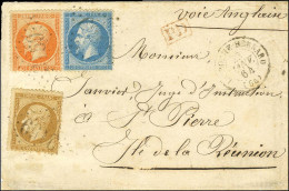 GC 3159 / N° 21 + 22 + 23 Càd T 15 LA ROCHE BERNARD (54) Sur Lettre Pour L'Ile De La Réunion. 1864. - TB / SUP. - R. - 1849-1876: Période Classique