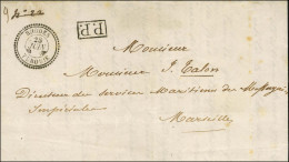 Càd T 22 RHODES / TURQUIE (dateur échoppé) + P.P. Sur Lettre Avec Texte Pour Marseille. 1857. Première Pièce Vue. - SUP. - Maritime Post