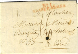 N° 1 / GRANDE ARMEE Rouge Sur Lettre Avec Très Bon Texte Daté Sudrach Le 24 Matin (Avril 1808), Signé De Charles André M - Marques D'armée (avant 1900)