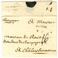 SAINTES Sur Lettre Avec Texte Daté Du 20 Décembre 1768 Pour Chalons Sur Marne, Détaxée Pour Franchise Par Destination. - - Civil Frank Covers