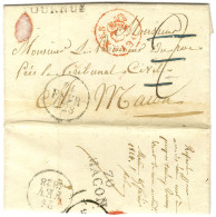 70 / TOURNUS Sur Lettre Avec Texte Datée Du 23 Février 1828 Adressée Au Procureur Du Roi à Macon. Au Recto, Taxe 2 Annul - Civil Frank Covers