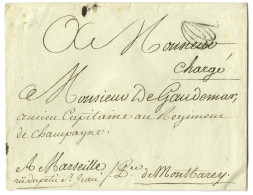 Contreseing De Franchise Manuscrit '' Pce De Montbarrey '' (Prince De Montbarrey, Secrétaire D'état à La Guerre) Sur Env - Lettres Civiles En Franchise