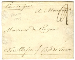 Contreseing De Franchise Manuscrit '' Card De Tencin '' (Cardinal De Tencin, Ministre D'état De Louis XV) Sur Lettre Ave - Lettres Civiles En Franchise