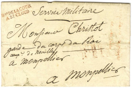 Bau DE LA COUR / A ST CLOUD Rouge Sur Lettre Avec Texte Daté De Saint Cloud Le 22 Juin 1817, Avec En-tête Imprimé GARDE  - Frankobriefe