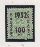 Finland Fiskale Zegel Cat. Barefoot Veromerkki/Income Tax 34   Jaar 1952 - Revenue Stamps