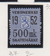 Finland Fiskale Zegel Cat. Barefoot Veromerkki/Income Tax 37   Jaar 1952 - Revenue Stamps