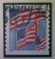 United States, Scott #5657, Used(o), 2022, Three Flags Definitive, (58¢), Red, White, And Dark And Light Blue - Used Stamps